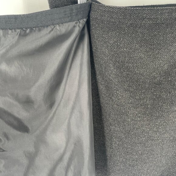 Prana Nicky Charcoal Grey Tweed Wool True Wrap Buttoned Mini Skirt Women's 10 - Picture 3 of 7